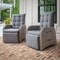 Flash Furniture Nemo Patio Wicker Rattan Recliner Lounge Chairs w/Flip up Side Tables, Gray, 2PK 2-LTS-0422-GY-GY-GG - alternate 4